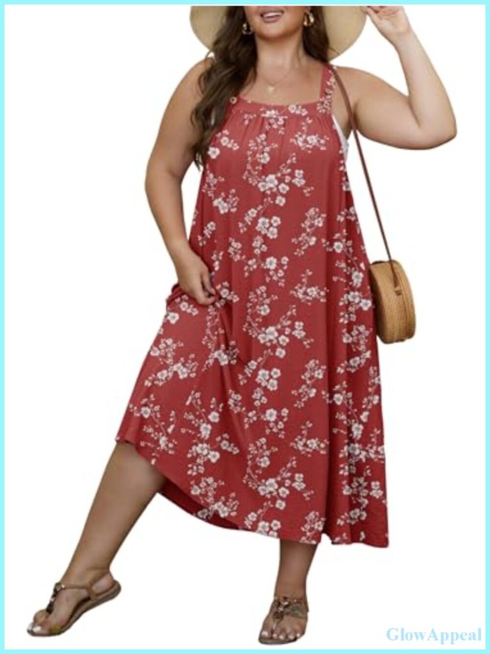 Plus Size Summer Overall Sundress Loose Fit Adjustable Strap Beach Cover Up